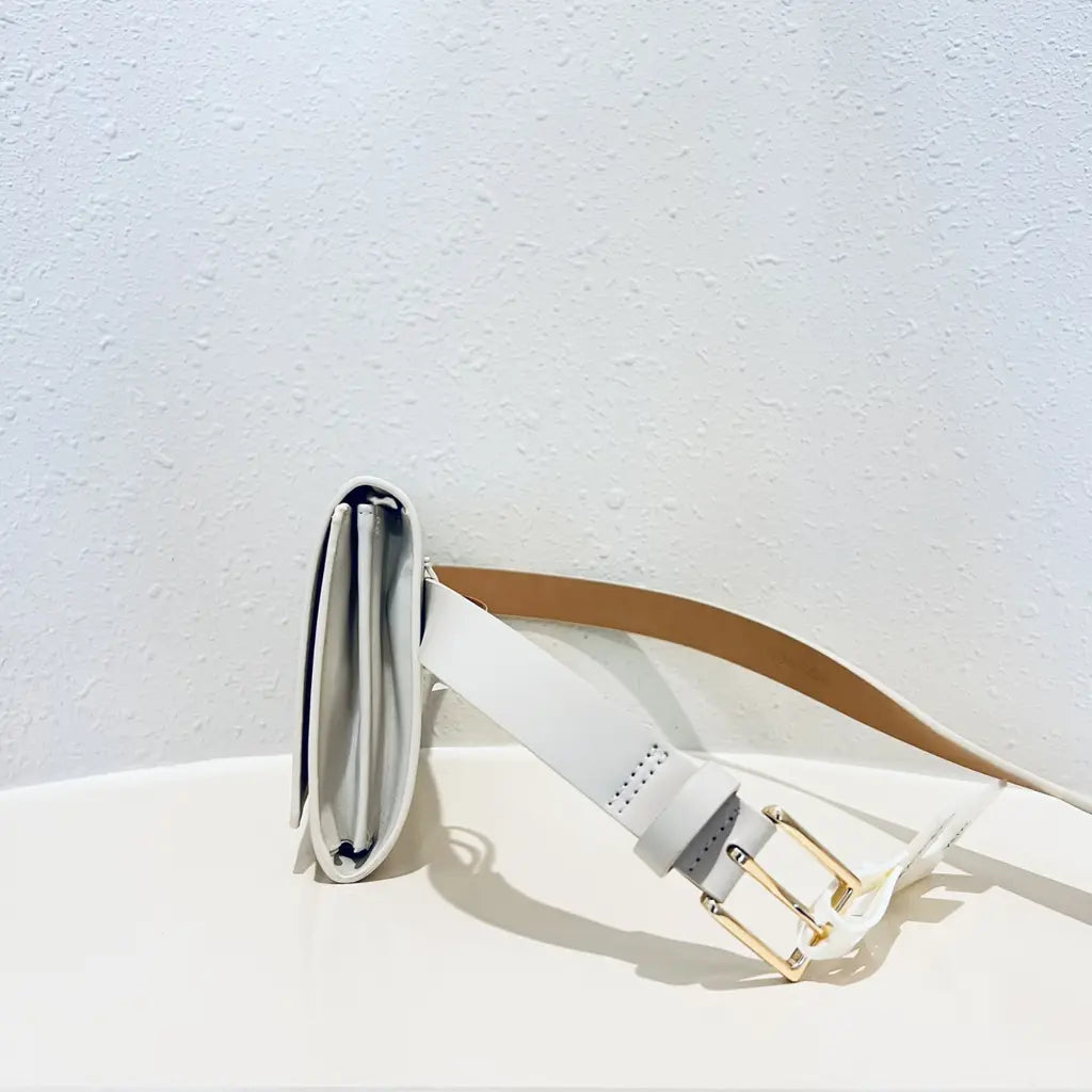 Bolso Riñonera baguette de Piel vegana (color Blanco)